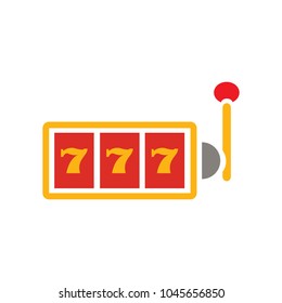 777 Jackpot Icon, Vector Casino Gambling, Machine Slot