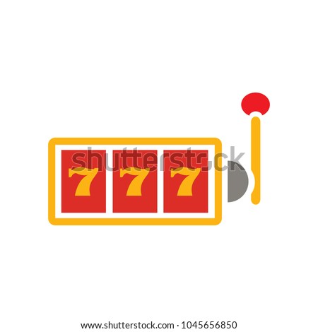777 jackpot icon, vector casino gambling, machine slot