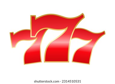  777 jackpot symbol isolated on white background