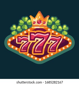 777 Lucky Casino Flat Illustration