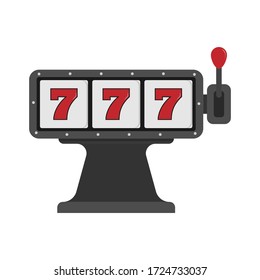 777 slot machine. Simple flat design isolated on white background