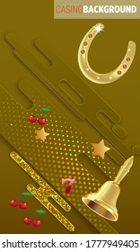777 slots 3d element isolated on white background with place for text casino object 777 icons gold coins red button play