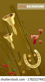 777 slots 3d element isolated on white background with place for text casino object 777 icons gold coins red button play