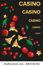 777 slots 3d element isolated on white background with place for text casino object 777 icons gold coins red button play