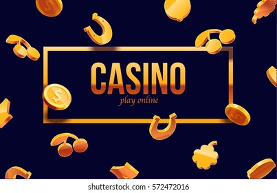 777 Slots 3D-Element einzeln auf schwarzem Hintergrund mit Platz für Text-Gold-Symbole Farben Casino