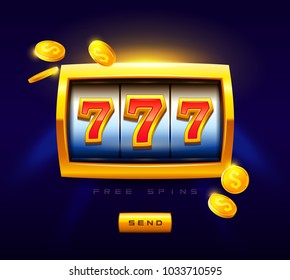 777 Slots Game Widget Vektorillustration Illustration. Juicy Slots Maschine, Slots Objekte Design Kunst des Spaß. Spielen und gewinnen Sie mit den neuesten Slots-Spielen