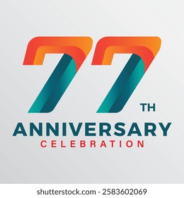 77th anniversary celebration vector template.	