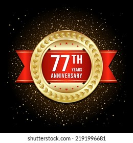 77th anniversary design template. vector template illustration