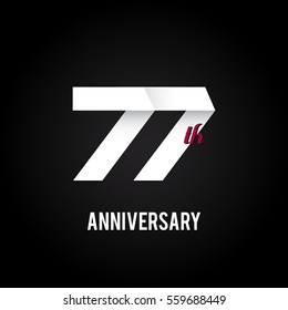 77th Anniversary  Logo Celebration, Flat Design Isolated on Black Background