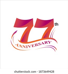 77th anniversary logo vector design