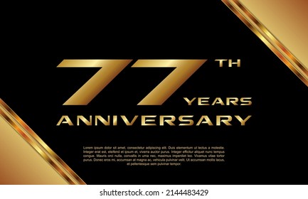 77. Jubiläumslogotype. Jubiläum-Template-Design für Broschüren, Broschüren, Magazine, Broschüren, Banner, Web, Einladung oder Grußkarte. Vektorgrafiken.