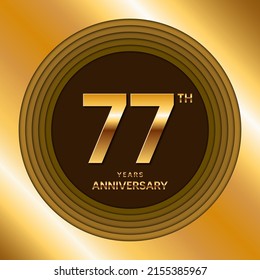 77th Anniversary logotype. Anniversary celebration template design for booklet, leaflet, magazine, brochure poster, banner, web, invitation or greeting card. Vector illustrations.