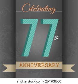 77th Anniversary poster / template design in retro style - Vector Background