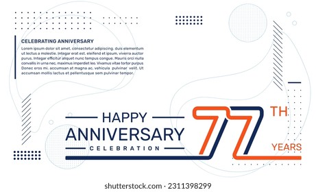 Diseño de plantillas de 77 años con fondo abstracto, plantilla vectorial