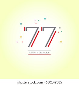 77th Anniversary vector logo template