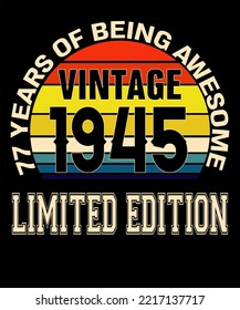 77th Birthday Vintage Legends Born In August 1945 77 Years Old Retro Birthday Ideas for Men Women