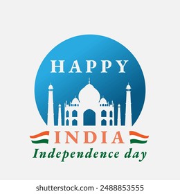 77th India Independence Day freedom celebration concept and background. tricolor flag, Logo, poster, banner, digital advertising and template design.