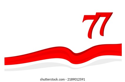 77.ª historia del día de la independencia de indonesia, con antecedentes blancos, la bandera indonesia y un espacio de copias.