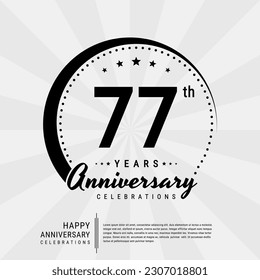 77th year anniversary design template. vector template illustration