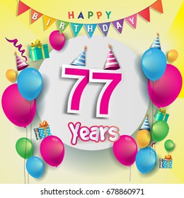 77th Birthday Images, Stock Photos & Vectors | Shutterstock