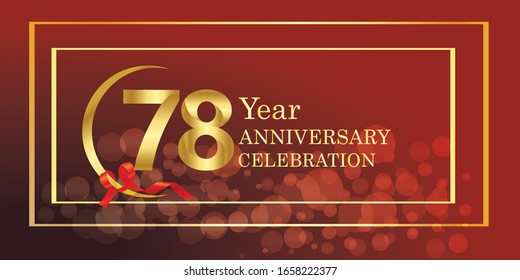 78 anniversary logo vector template. Design for banner, greeting cards or print.