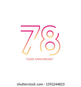 78 anniversary logotype with gradient colors for celebration purpose and special moment
