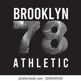 78 BROOKLYN Typography T-Shirt, Stamp, tee print, applique, fashion, badge, label clothing, jeans, or other printing products Design Vector illustration By Design For You