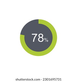 78% circle percentage diagram ready-to-use for web design, user interface UI or infographic.