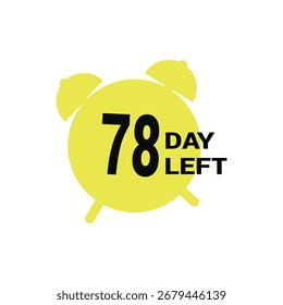 Quedan 78 días Icono Ilustración vectorial Número de cuenta regresiva Anuncio Plantillas Tiempo
