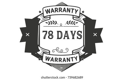 78 days warranty icon vintage rubber stamp guarantee