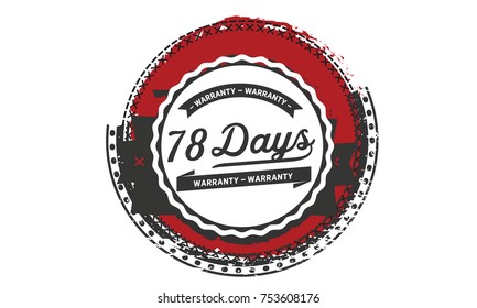 78 days warranty icon vintage rubber stamp guarantee