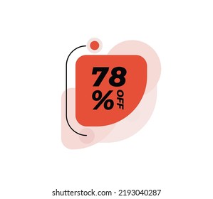 78% Discount Product banner tag product label vector art illustration Isolated on White Background in red color