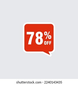 78 discount, Sales Vector badges for Labels, , Stickers, Banners, Tags, Web Stickers, New offer. Discount origami sign banner 