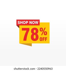 78 discount, Sales Vector badges for Labels, , Stickers, Banners, Tags, Web Stickers, New offer. Discount origami sign banner 