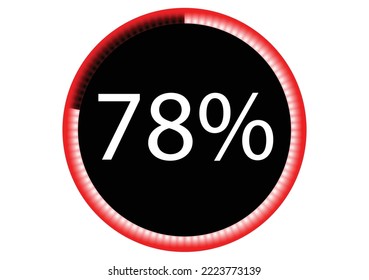 78% Infograph vector with red colour.