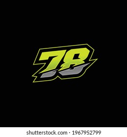 78 Number Racing Design Vector: vector de stock (libre de regalías ...