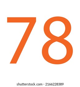 78 NUMBER SIMPLE CLIP ART VECTOR ILLUSTRATION