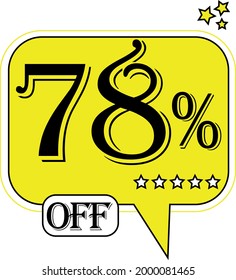 78% off Floating yellow balloon for promotional offers and discounts.