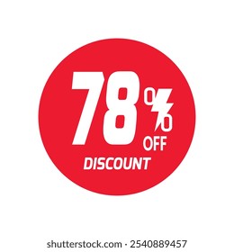 78% OFF Sale Discount Banner offer price tag. Special offer sale red label. Vector Modern Sticker Illustration Background