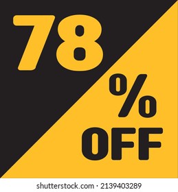 Up To 78% Off Special Offer sale sticker black and gold, vector illustration