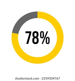 78 % percent percentage diagram meter from ready-to-use for web design, user interface UI or infographic