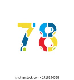 78 Ilustración del número del rompecabezas. Vector Eps10