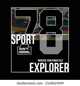 78 sport explorer design typography vector illustration