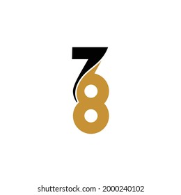 78 symbol, Number 78 or 78 simple minimal logo icon sign design template. Vector illustration