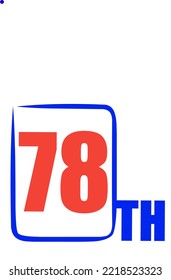 78 th Ordinal Numbers counting vector art illustration with fantastic font and blue red color - 78 th anniversary - happy birthday