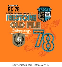 78 typography slogan. Vector illustrations for printed t-shirts, screen printing