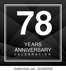 78 Year Anniversary Celebration Logo Vector On Red Background, 78 Number Design, 78th Birthday Logo, Logotype Number, Vector Anniversary For Celebration, Invitation Card, And Greeting Card