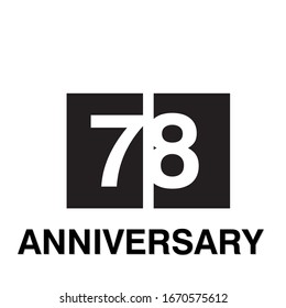78 Year Anniversary Celebration Vector Template Design Illustration