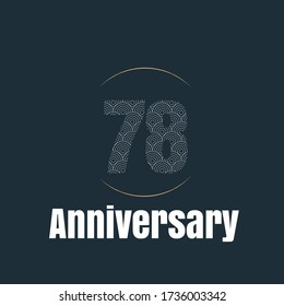 Celebración del 78 aniversario, diseño vectorial para celebraciones, tarjetas de invitación y tarjetas de felicitación