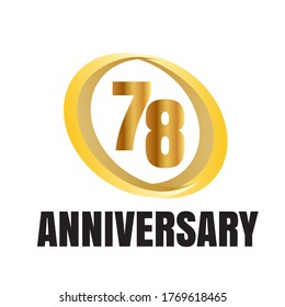 78 year anniversary celebration, vector design for celebrations, invitation cards and greeting cards